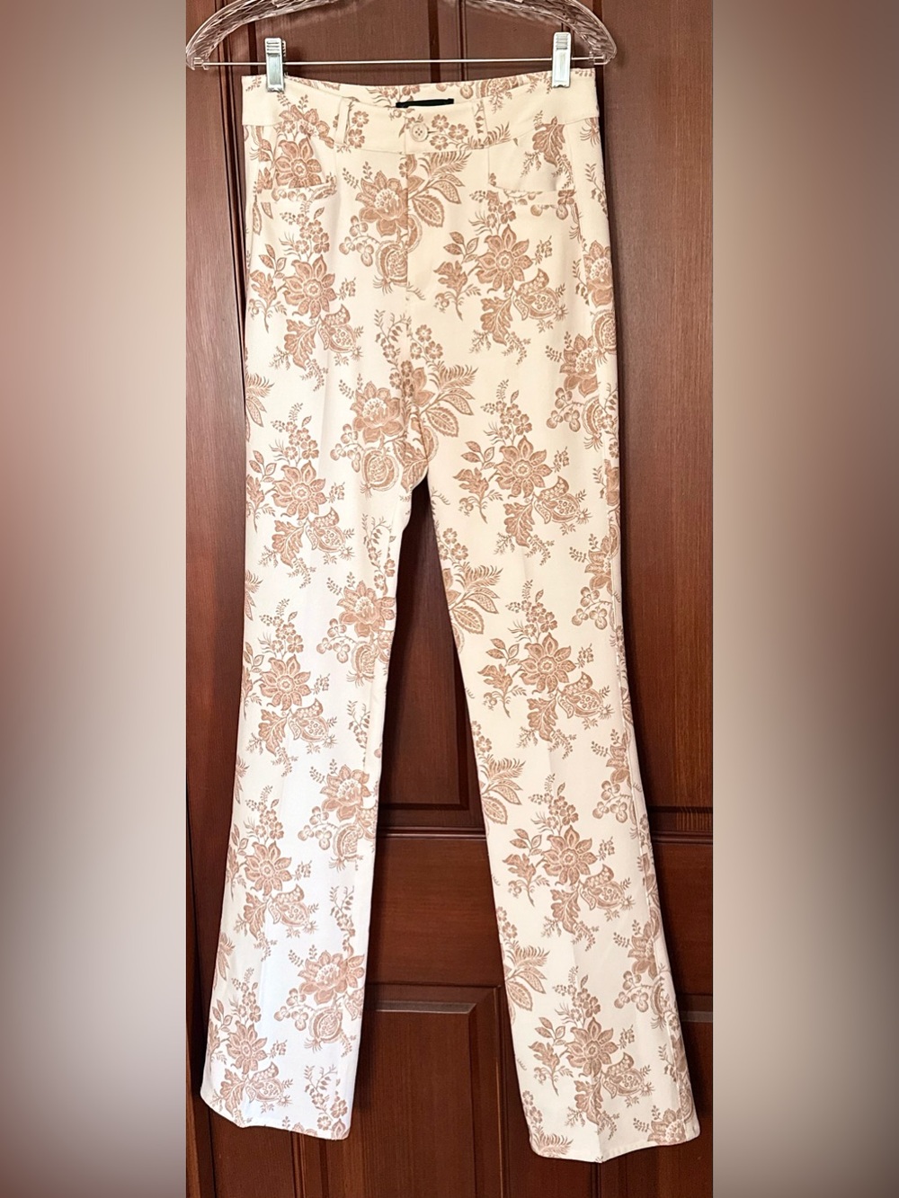 NWOT Paige Denim x Sanderson Stretc Bootcut Trouser Jeans Tan/Cream Size 2/US 26 - Picture 4 of 11